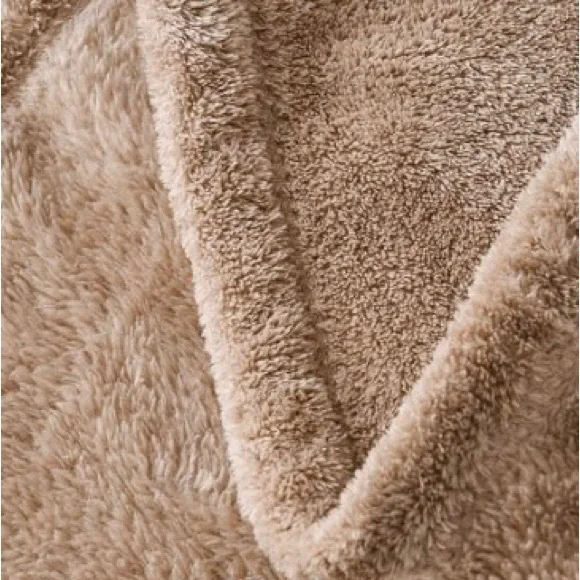 NWT! Super Soft Oversized 90”x90” Plush Blanket FULL / QUEEN Brownstone - Picture 6 of 10